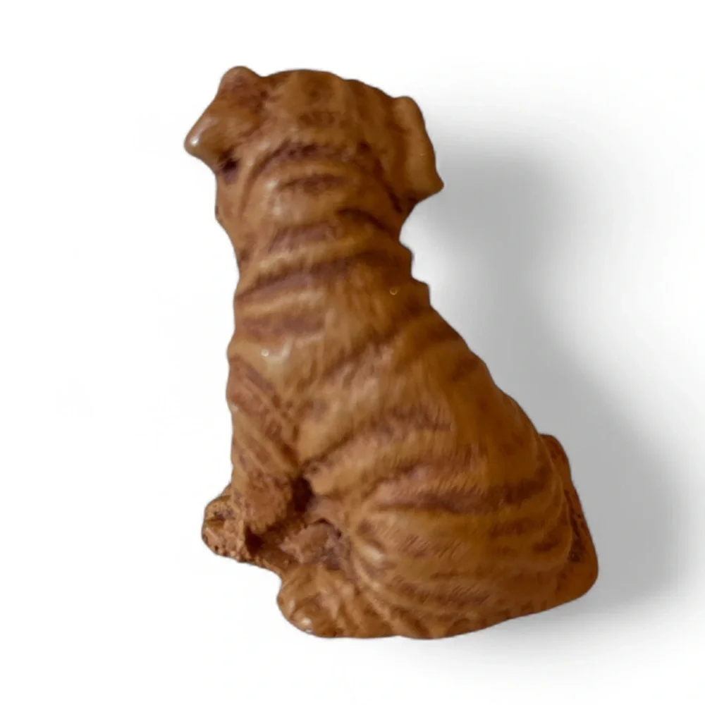 Vintage Hand Carved Stone Shar Pei Dog Figurine Mini Puppy Sculpture 3.5oz